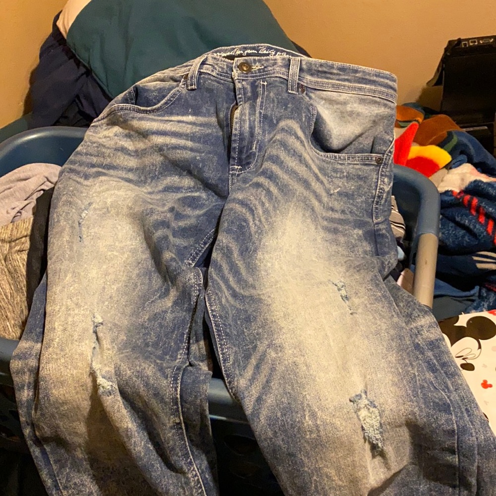 Acid or stone washed men’s jeans